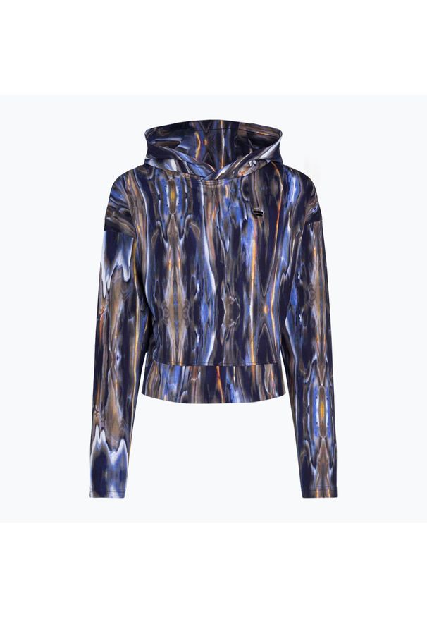 Fila - Bluza damska FILA Ceyrat AOP Cropped Hoody. Kolor: niebieski