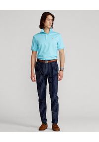 Ralph Lauren - RALPH LAUREN - Niebieska koszulka polo Custom Slim Fit. Okazja: na co dzień. Typ kołnierza: polo. Kolor: niebieski. Materiał: bawełna. Wzór: haft, kolorowy. Styl: casual #3