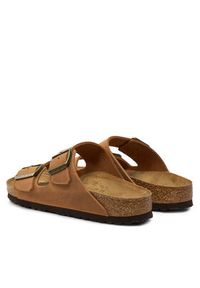 Birkenstock Klapki Arizona Leoi 1028401 Brązowy. Kolor: brązowy. Materiał: skóra