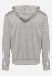 Born2be - Jasnoszara Bluza z Kapturem i Kieszeniami Ozdobiona Lampasami na Ramionach Alobokira. Okazja: na co dzień. Typ kołnierza: kaptur. Kolor: szary. Materiał: jeans. Długość rękawa: długi rękaw. Długość: długie. Wzór: aplikacja. Styl: sportowy, casual