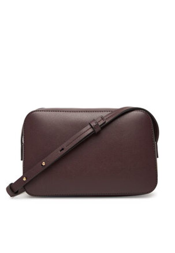 Calvin Klein Torebka Foil Logo Elongated Camera Bag LV04F3276G Bordowy. Kolor: czerwony. Materiał: skórzane