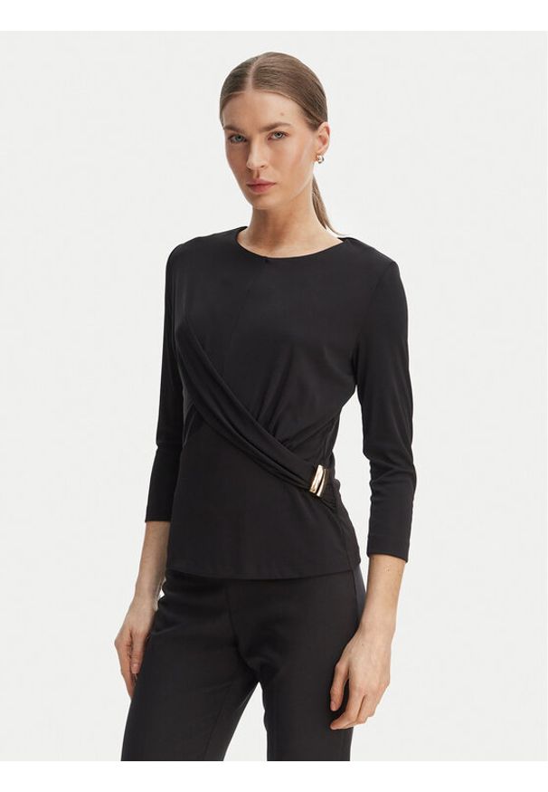 Rinascimento Bluzka CFC0127695003 Czarny Slim Fit. Kolor: czarny. Materiał: syntetyk