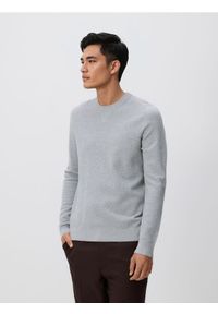 Reserved - Strukturalny sweter z bawełną - szary. Kolor: szary. Materiał: bawełna #1
