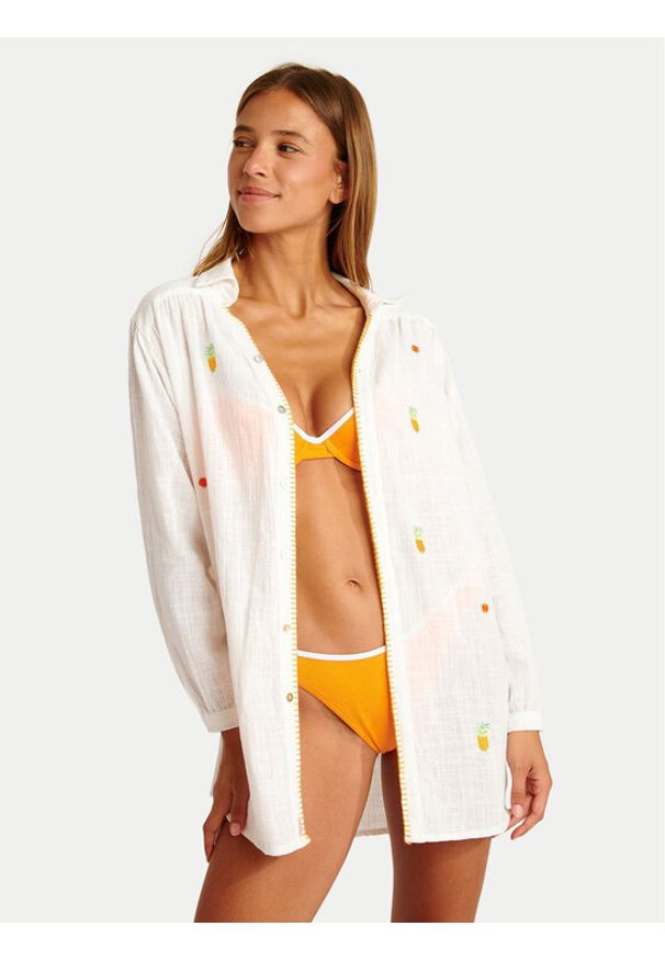 Banana Moon Koszula Mika Yesenia LTL10 Biały Regular Fit. Kolor: biały. Materiał: bawełna