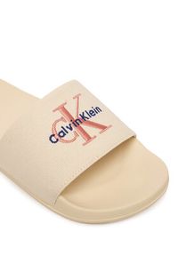 Calvin Klein Klapki Ess Slide Cv HW0HW02958 Beżowy. Kolor: beżowy. Materiał: materiał #2