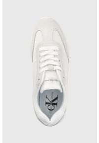 Calvin Klein Jeans buty kolor biały. Nosek buta: okrągły. Zapięcie: sznurówki. Kolor: biały. Materiał: guma, skóra, poliester