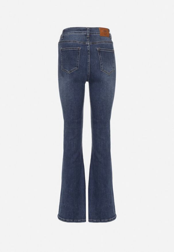 Born2be - Niebieskie Jeansy Typu Dzwony z Wysokim Stanem Finvanna. Okazja: na spacer. Stan: podwyższony. Kolor: niebieski. Styl: elegancki, sportowy, klasyczny