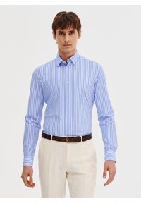 Pako Lorente - PAKO LORENTE - Dzianinowa koszula męska w paski. Materiał: dzianina. Długość rękawa: długi rękaw. Długość: długie. Wzór: paski #4