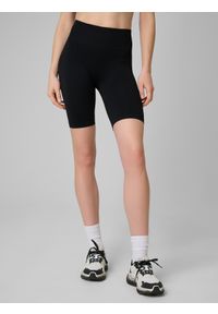 4f - 4F Legginsy kolarki treningowe bezszwowe damskie - czarne XS/S. Stan: podwyższony. Kolor: czarny. Materiał: materiał. Sport: fitness #2