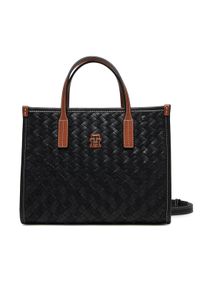 TOMMY HILFIGER - Tommy Hilfiger Torebka Th City Mini Tote AW0AW18393 Czarny. Kolor: czarny. Materiał: skórzane #1