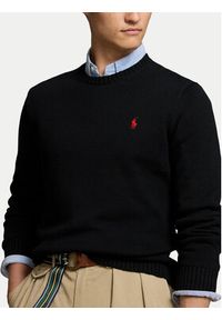 Polo Ralph Lauren Sweter 710810846020 Czarny Regular Fit. Typ kołnierza: polo. Kolor: czarny. Materiał: bawełna