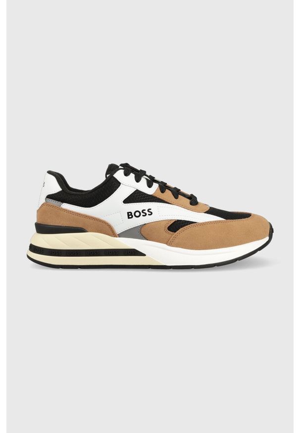 BOSS sneakersy Kurt kolor brązowy 50493214. Nosek buta: okrągły. Kolor: brązowy. Materiał: guma