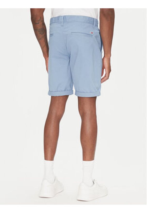 Tommy Jeans Szorty materiałowe Scanton DM0DM21950 Niebieski Slim Fit. Kolor: niebieski. Materiał: bawełna