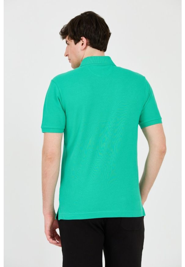 La Martina - LA MARTINA Zielone męskie polo z małym logo, Rozmiar M. Typ kołnierza: polo. Kolor: zielony