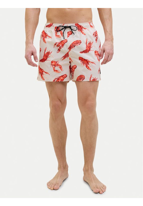Jack & Jones Szorty kąpielowe Maui 12272809 Beżowy Regular Fit. Kolor: beżowy. Materiał: syntetyk