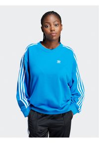 Adidas - adidas Bluza 3-Stripes IN8488 Niebieski Oversize. Kolor: niebieski. Materiał: bawełna