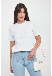 Elisabetta Franchi - T-shirt damski z logo ELISABETTA FRANCHI #1