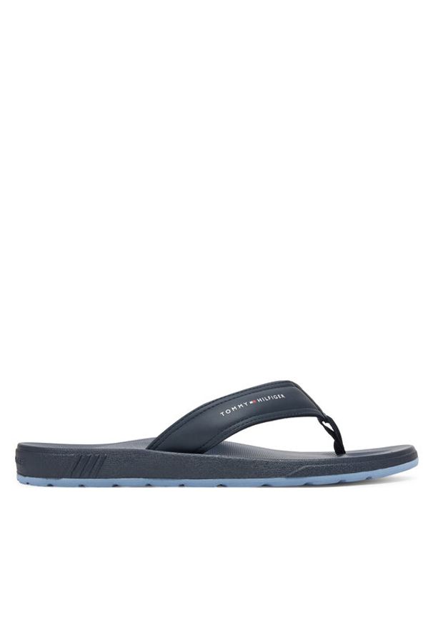 TOMMY HILFIGER - Tommy Hilfiger Japonki Molded Comfort Th Beach Sandal FM0FM05508 Granatowy. Kolor: niebieski. Materiał: skóra