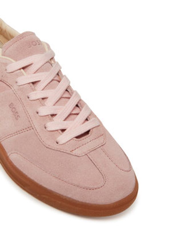 BOSS Sneakersy Brenta 50536645 Różowy. Kolor: różowy. Materiał: zamsz, skóra