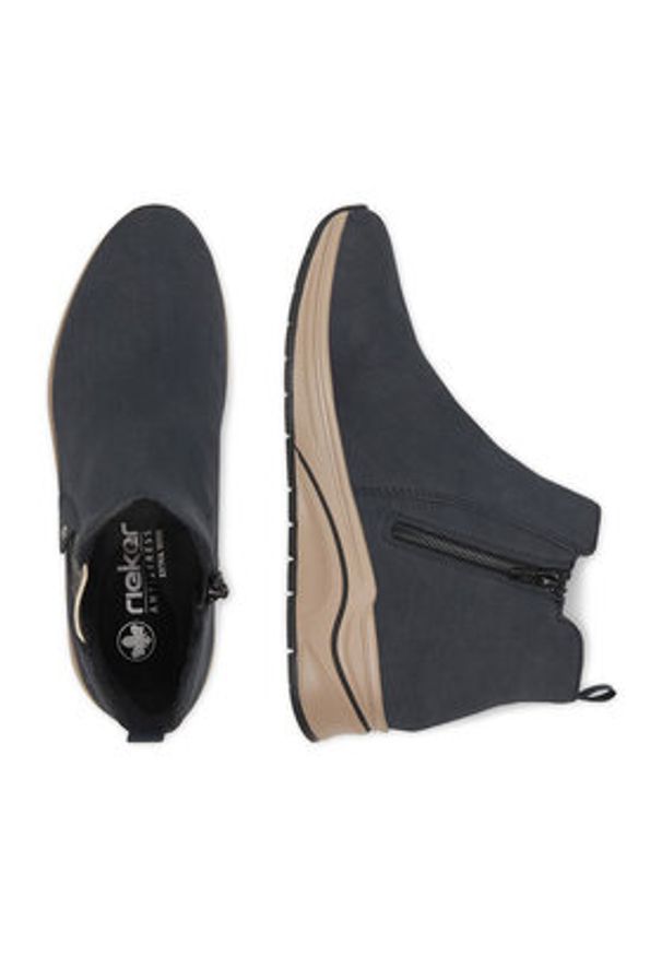 Rieker Botki CEO-N9561-14 Granatowy. Kolor: niebieski. Materiał: materiał