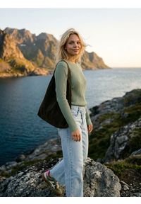 Sinsay - Klasyczny prążkowany sweter - zielony. Kolor: zielony. Materiał: prążkowany. Styl: klasyczny