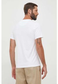 Barbour t-shirt bawełniany kolor biały z nadrukiem. Kolor: biały. Materiał: bawełna. Wzór: nadruk. Styl: klasyczny #5