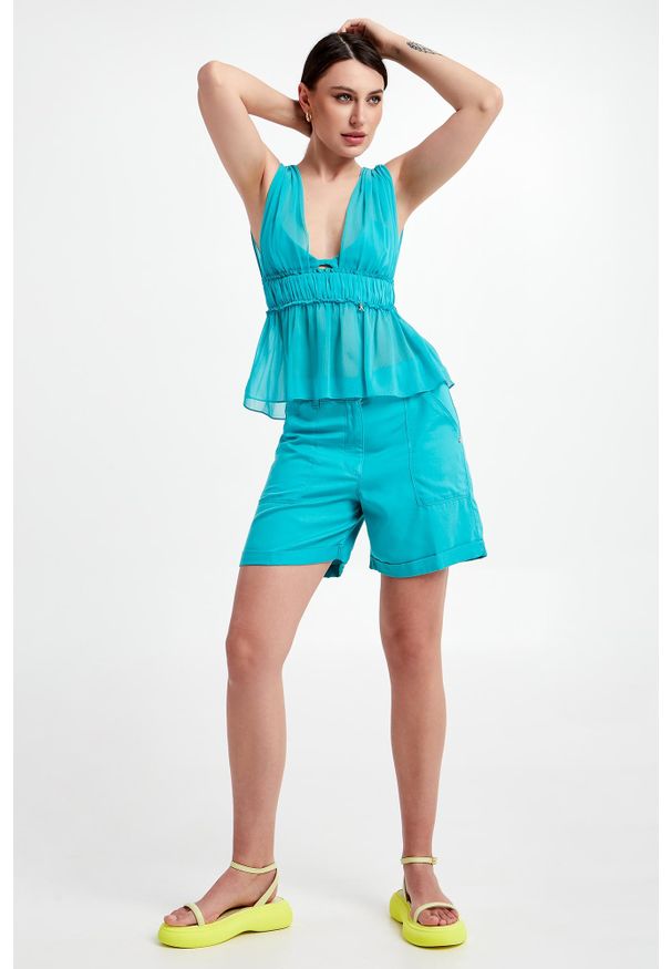 Patrizia Pepe - Top damski szyfonowy PATRIZIA PEPE. Materiał: szyfon