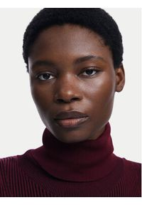 Desigual Sukienka dzianinowa Sigritt 25WWVF09 Bordowy Slim Fit. Kolor: czerwony. Materiał: wiskoza #6