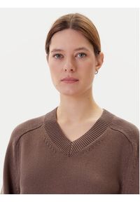 TOMMY HILFIGER - Tommy Hilfiger Sweter WW0WW45700 Brązowy Regular Fit. Kolor: brązowy. Materiał: bawełna #5
