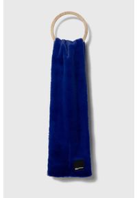 Karl Lagerfeld Jeans szalik damski kolor niebieski gładki. Kolor: niebieski. Materiał: materiał. Wzór: gładki #1