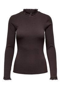 only - ONLY Bluzka Leslie 15277888 Brązowy Regular Fit. Kolor: brązowy. Materiał: bawełna