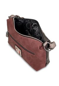 Brązowa Mała Damska Torebka Anekke Z Elegancką Rączką Mademoiselle. Kolor: brązowy. Wzór: aplikacja, nadruk. Styl: elegancki. Rodzaj torebki: na ramię #3