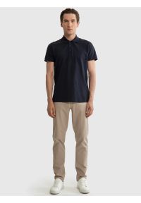 Big-Star - Koszulka męska polo granatowa Markolinos 403. Okazja: na co dzień. Typ kołnierza: polo. Kolor: niebieski. Materiał: bawełna, materiał. Styl: vintage, retro, casual #5