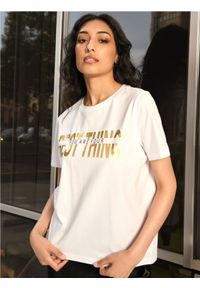 Sinsay - Koszulka z nadrukiem - biały. Kolor: biały. Materiał: bawełna. Wzór: nadruk #1