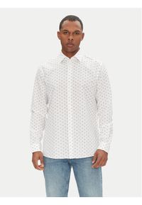 Hugo - HUGO Koszula Valerio 50539802 Biały Modern Fit. Kolor: biały. Materiał: bawełna