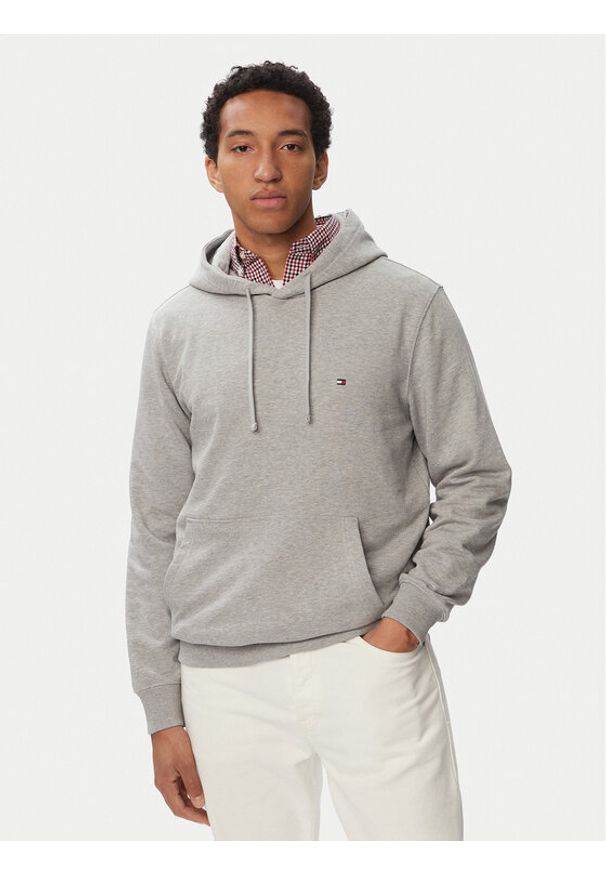 TOMMY HILFIGER - Tommy Hilfiger Bluza Essential Terry MW0MW37235 Szary jasny Regular Fit. Kolor: szary. Materiał: bawełna