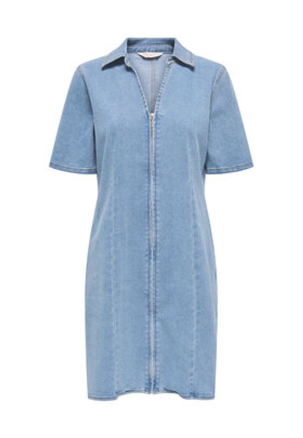 only - ONLY Sukienka jeansowa Frida 15360436 Niebieski Regular Fit. Kolor: niebieski. Materiał: bawełna