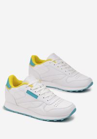 Renee - Biało-Niebieskie Sneakersy przed Kostkę Lunkess. Wysokość cholewki: przed kostkę. Kolor: biały #3