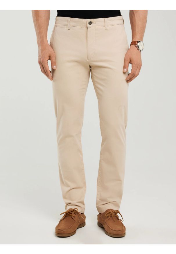 Big-Star - Spodnie męskie chinosy beżowe Erhat 805. Kolor: beżowy. Materiał: bawełna, tkanina