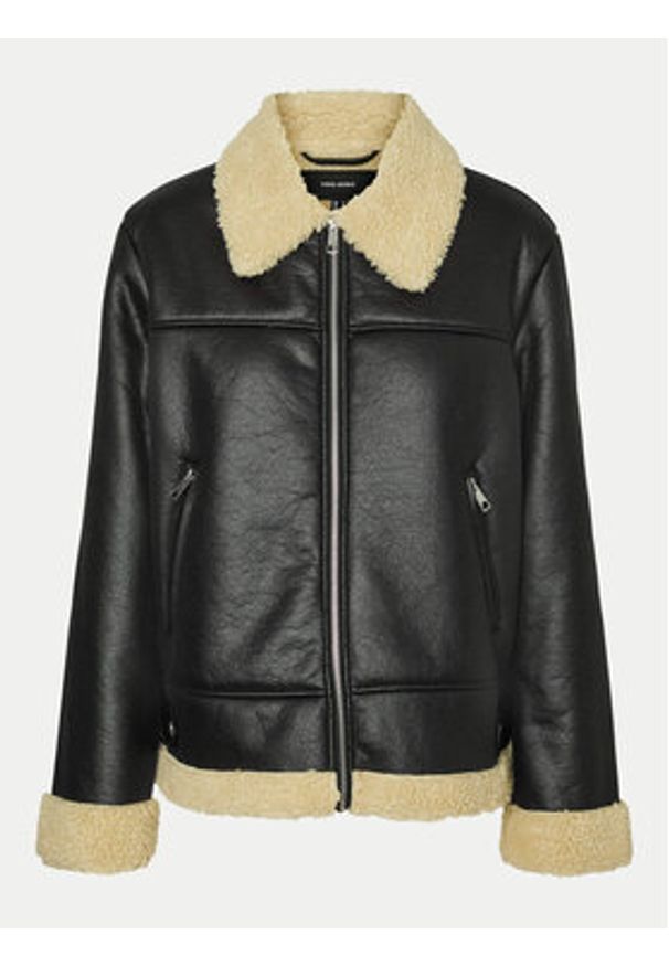 Vero Moda Kurtka z imitacji skóry Kay 10310165 Czarny Regular Fit. Kolor: czarny. Materiał: skóra