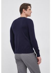 Sisley - Sweter z domieszką wełny. Okazja: na co dzień. Kolor: niebieski. Materiał: wełna. Długość rękawa: raglanowy rękaw. Styl: casual #3