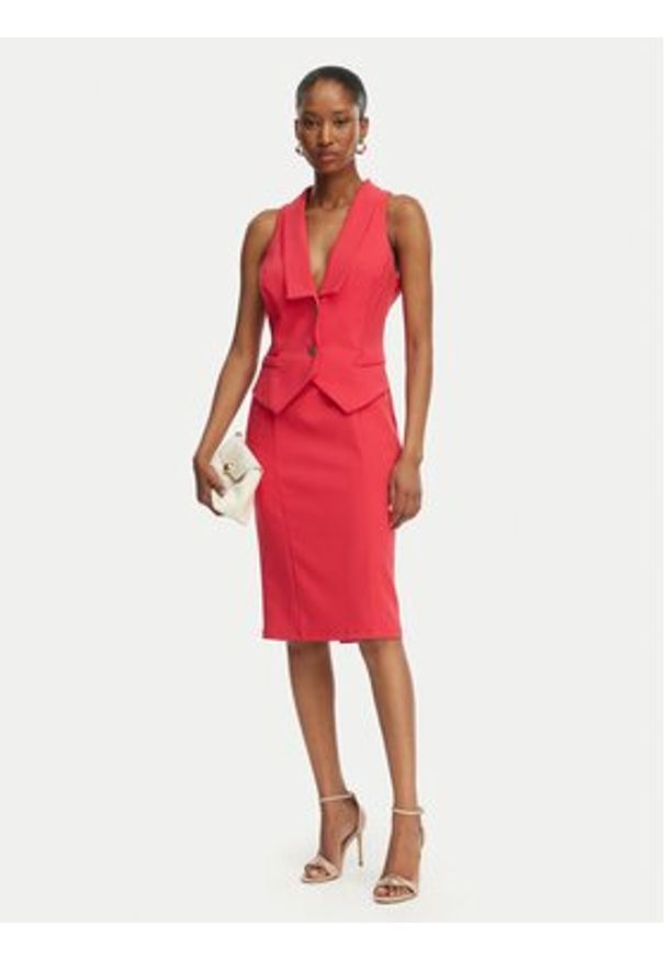 Rinascimento Sukienka koktajlowa CFC0019846002 Różowy Regular Fit. Kolor: różowy. Materiał: syntetyk. Styl: wizytowy