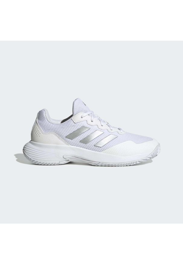 Adidas - Gamecourt 2.0 Tennis Shoes. Kolor: szary, biały, wielokolorowy. Materiał: materiał. Sport: tenis