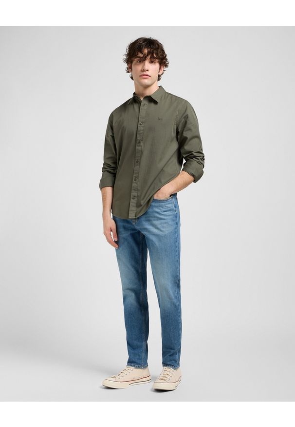 Lee - MĘSKA KOSZULA LEE PATCH SHIRT OLIVE GRAY 112370548
