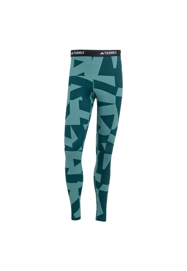Adidas - Legginsy bazowe Multi Synthetic Base Layer. Kolor: niebieski. Technologia: ClimaCool (Adidas). Sport: turystyka piesza