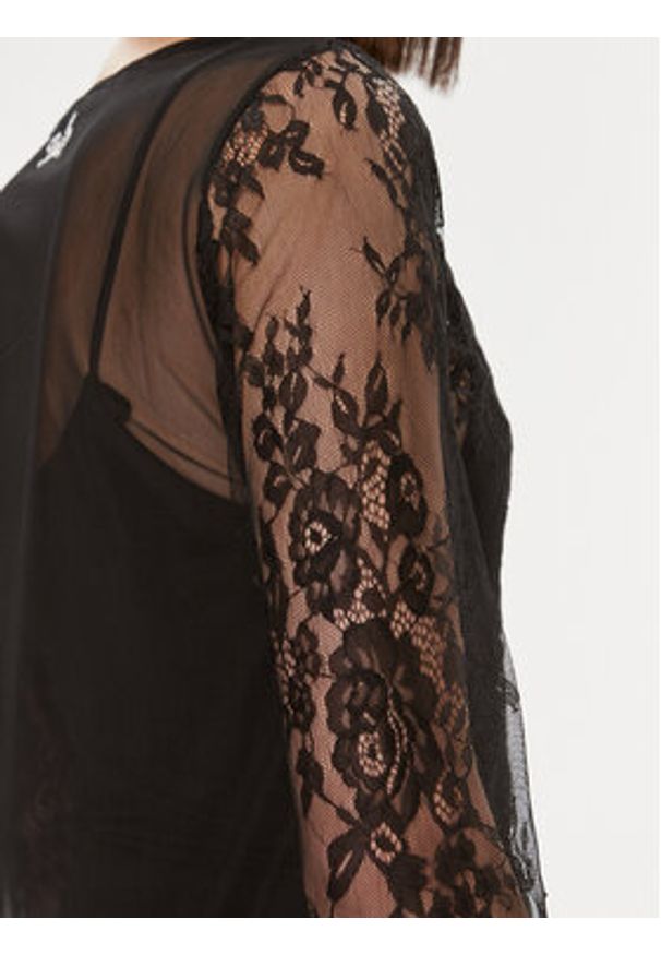 Liu Jo Bluzka 5F3083 J4583 Czarny Regular Fit. Kolor: czarny. Materiał: syntetyk