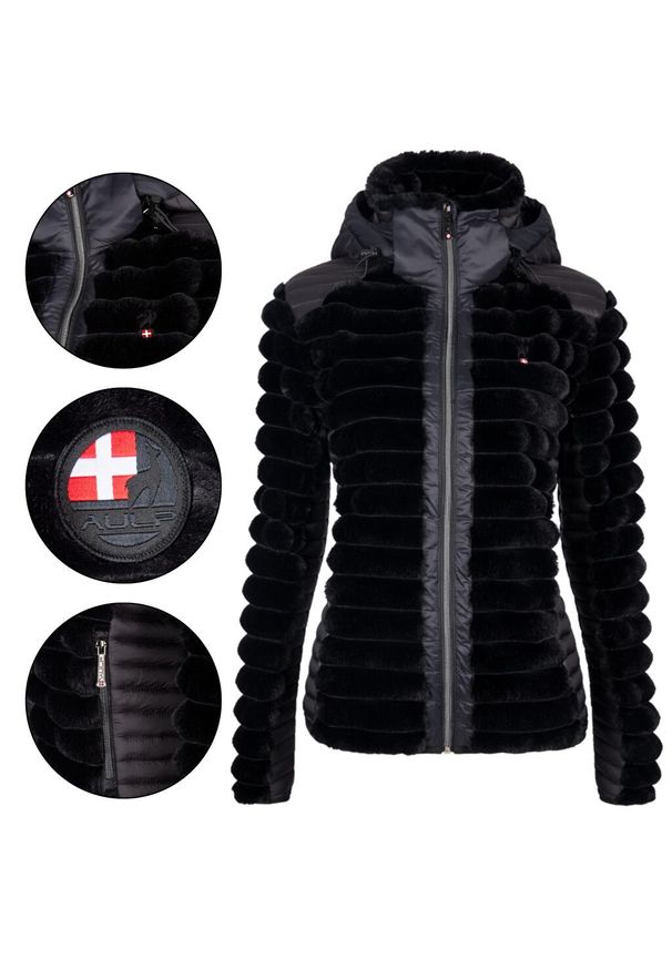 Aulp - Kurtka damska zimowa AULP NOTIL z kapturem. Typ kołnierza: kaptur. Kolor: czarny. Sezon: zima. Styl: sportowy