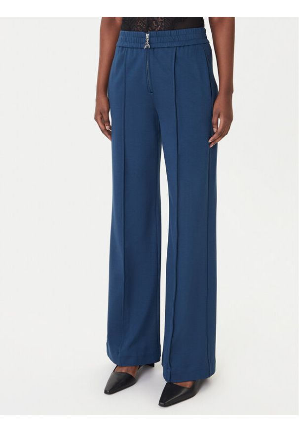 Patrizia Pepe Spodnie materiałowe 8P0813/A715 Niebieski Wide Leg. Kolor: niebieski. Materiał: wiskoza