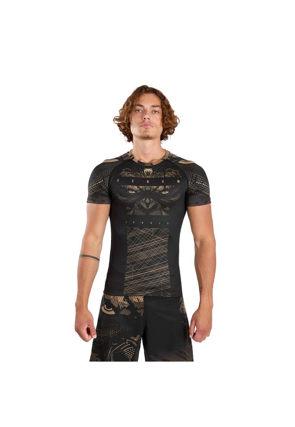 VENUM - Rashguard męski Venum Gorilla Jungle Rashguard. Kolor: wielokolorowy, czarny, beżowy