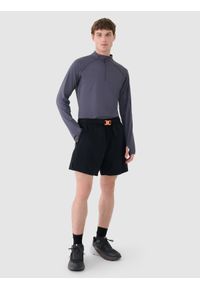 4f - 4F Spodenki casual męskie - czarne XXL. Kolor: czarny. Materiał: syntetyk, tkanina, elastan, materiał. Długość: krótkie